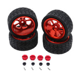 Maxbell RC Wheels Tires Kit Upgrade Accessories RC Rubber Tires for 144001 1:10 1/14 Red