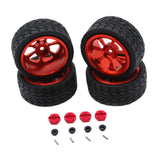 Maxbell RC Wheels Tires Kit Upgrade Accessories RC Rubber Tires for 144001 1:10 1/14 Red