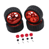 Maxbell RC Wheels Tires Kit Upgrade Accessories RC Rubber Tires for 144001 1:10 1/14 Red