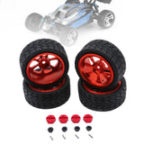Maxbell RC Wheels Tires Kit Upgrade Accessories RC Rubber Tires for 144001 1:10 1/14 Red