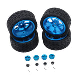 Maxbell RC Wheels Tires Kit Upgrade Accessories RC Rubber Tires for 144001 1:10 1/14 Blue