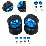 Maxbell RC Wheels Tires Kit Upgrade Accessories RC Rubber Tires for 144001 1:10 1/14 Blue