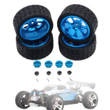 Maxbell RC Wheels Tires Kit Upgrade Accessories RC Rubber Tires for 144001 1:10 1/14 Blue