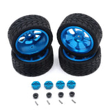 Maxbell RC Wheels Tires Kit Upgrade Accessories RC Rubber Tires for 144001 1:10 1/14 Blue