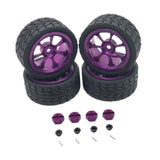 Maxbell RC Wheels Tires Kit Upgrade Accessories RC Rubber Tires for 144001 1:10 1/14 Purple