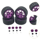Maxbell RC Wheels Tires Kit Upgrade Accessories RC Rubber Tires for 144001 1:10 1/14 Purple