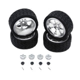 Maxbell RC Wheels Tires Kit Upgrade Accessories RC Rubber Tires for 144001 1:10 1/14 Silver