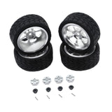 Maxbell RC Wheels Tires Kit Upgrade Accessories RC Rubber Tires for 144001 1:10 1/14 Silver
