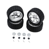 Maxbell RC Wheels Tires Kit Upgrade Accessories RC Rubber Tires for 144001 1:10 1/14 Silver