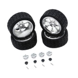 Maxbell RC Wheels Tires Kit Upgrade Accessories RC Rubber Tires for 144001 1:10 1/14 Silver