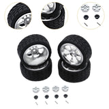 Maxbell RC Wheels Tires Kit Upgrade Accessories RC Rubber Tires for 144001 1:10 1/14 Silver