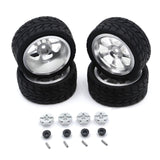 Maxbell RC Wheels Tires Kit Upgrade Accessories RC Rubber Tires for 144001 1:10 1/14 Silver