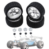 Maxbell RC Wheels Tires Kit Upgrade Accessories RC Rubber Tires for 144001 1:10 1/14 Silver