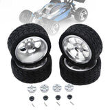 Maxbell RC Wheels Tires Kit Upgrade Accessories RC Rubber Tires for 144001 1:10 1/14 Silver