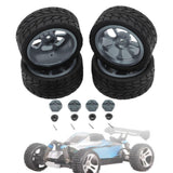 Maxbell RC Wheels Tires Kit Upgrade Accessories RC Rubber Tires for 144001 1:10 1/14 Gray