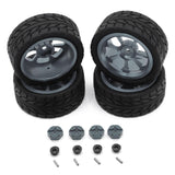 Maxbell RC Wheels Tires Kit Upgrade Accessories RC Rubber Tires for 144001 1:10 1/14 Gray