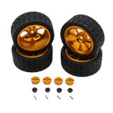 Maxbell RC Wheels Tires Kit Upgrade Accessories RC Rubber Tires for 144001 1:10 1/14 Gold