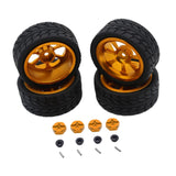 Maxbell RC Wheels Tires Kit Upgrade Accessories RC Rubber Tires for 144001 1:10 1/14 Gold