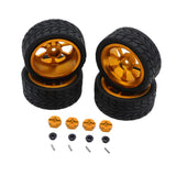 Maxbell RC Wheels Tires Kit Upgrade Accessories RC Rubber Tires for 144001 1:10 1/14 Gold