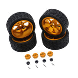 Maxbell RC Wheels Tires Kit Upgrade Accessories RC Rubber Tires for 144001 1:10 1/14 Gold