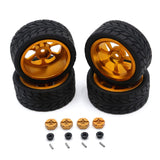 Maxbell RC Wheels Tires Kit Upgrade Accessories RC Rubber Tires for 144001 1:10 1/14 Gold
