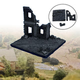 Maxbell 1:72 Wrecked House Model Scene Props Ornament Base Miniature Ruins Accessory