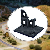 Maxbell 1:72 Wrecked House Model Scene Props Ornament Base Miniature Ruins Accessory
