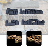 Maxbell 4 Pieces 1:72 Diorama Models Blank Simulation Ornaments Resin Scenery Decors