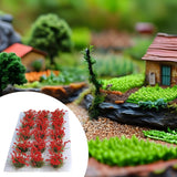 Maxbell DIY Miniature Flower Cluster for Scenery Landscape Sand Table Train Railroad Red