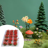 Maxbell DIY Miniature Flower Cluster for Scenery Landscape Sand Table Train Railroad Red