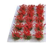 Maxbell DIY Miniature Flower Cluster for Scenery Landscape Sand Table Train Railroad Red