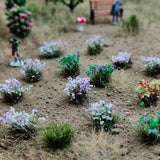 Maxbell DIY Miniature Flower Cluster for Scenery Landscape Sand Table Train Railroad Red