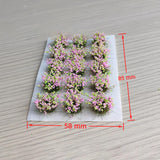Maxbell DIY Miniature Flower Cluster for Scenery Landscape Sand Table Train Railroad Pink