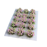 Maxbell DIY Miniature Flower Cluster for Scenery Landscape Sand Table Train Railroad Pink