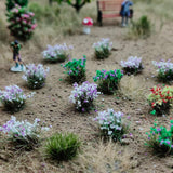 Maxbell DIY Miniature Flower Cluster for Scenery Landscape Sand Table Train Railroad Light Purple