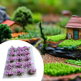 Maxbell DIY Miniature Flower Cluster for Scenery Landscape Sand Table Train Railroad Deep Purple