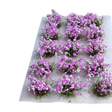 Maxbell DIY Miniature Flower Cluster for Scenery Landscape Sand Table Train Railroad Deep Purple