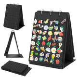 Maxbell Shoe Charms Organizer with 5 Pages Display Stand Practical Shoe Charm Holder Black