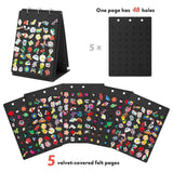 Maxbell Shoe Charms Organizer with 5 Pages Display Stand Practical Shoe Charm Holder Black
