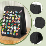 Maxbell Shoe Charms Organizer with 5 Pages Display Stand Practical Shoe Charm Holder Black