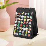 Maxbell Shoe Charms Organizer with 5 Pages Display Stand Practical Shoe Charm Holder Black