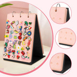 Maxbell Shoe Charms Organizer with 5 Pages Display Stand Practical Shoe Charm Holder Pink