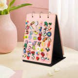 Maxbell Shoe Charms Organizer with 5 Pages Display Stand Practical Shoe Charm Holder Pink