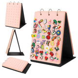 Maxbell Shoe Charms Organizer with 5 Pages Display Stand Practical Shoe Charm Holder Pink