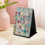 Maxbell Shoe Charms Organizer with 5 Pages Display Stand Practical Shoe Charm Holder Gray