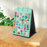 Maxbell Shoe Charms Organizer with 5 Pages Display Stand Practical Shoe Charm Holder Green