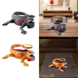 Maxbell Simulation Lizard Figurine Compact Art Reptile Model for Gift Apartment Cafe Gray