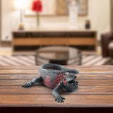 Maxbell Simulation Lizard Figurine Compact Art Reptile Model for Gift Apartment Cafe Gray