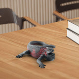 Maxbell Simulation Lizard Figurine Compact Art Reptile Model for Gift Apartment Cafe Gray