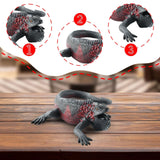 Maxbell Simulation Lizard Figurine Compact Art Reptile Model for Gift Apartment Cafe Gray